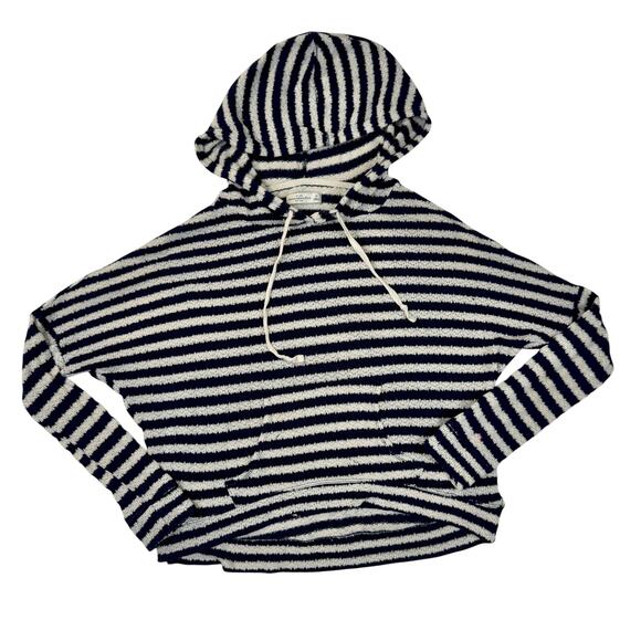 Abercrombie & Fitch Tops - Abercrombie & Fitch Relaxed Striped Hoodie Navy White Women’s Medium Nautical
